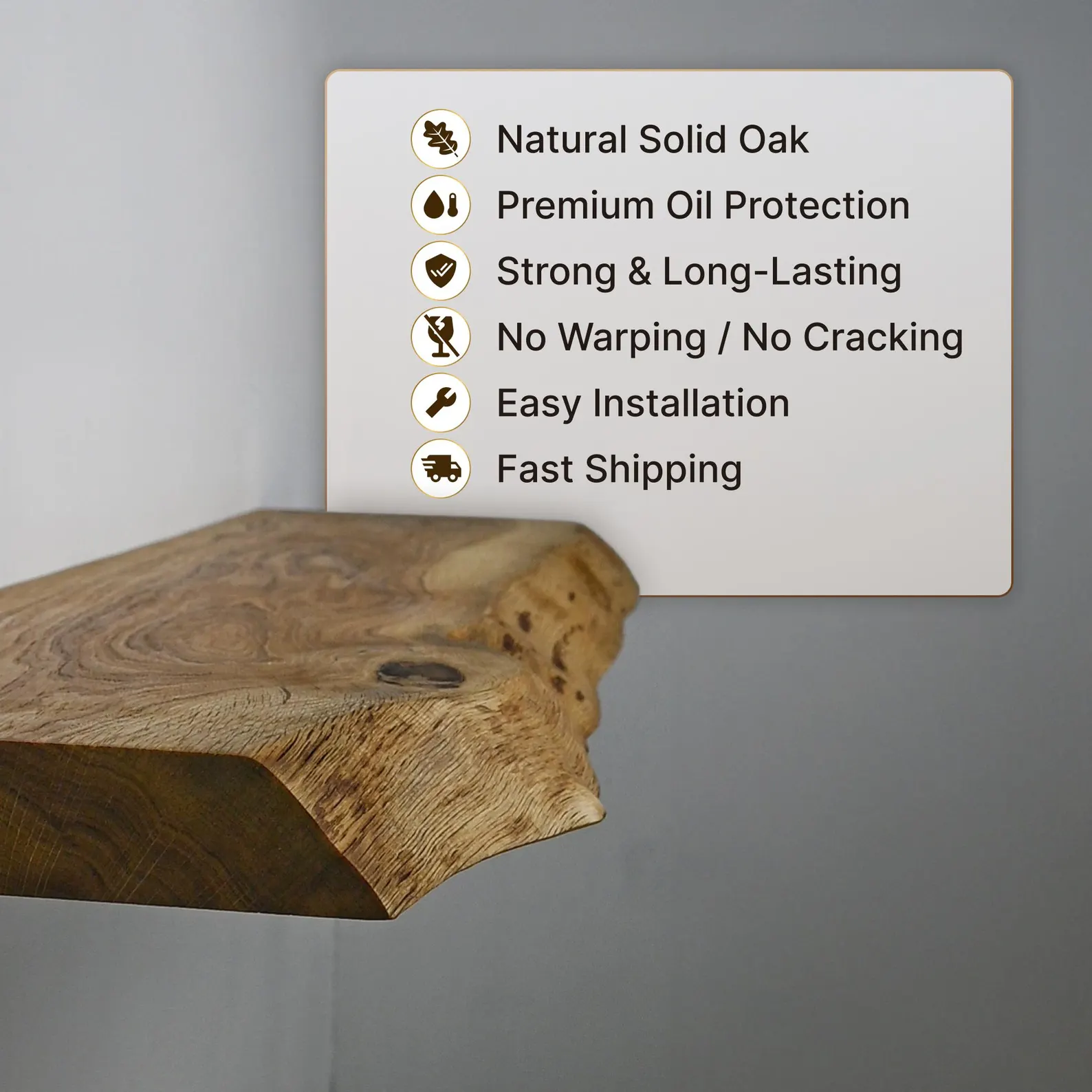 Деталь полки з близькою демонстрацією крайів